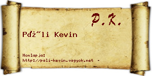 Páli Kevin névjegykártya